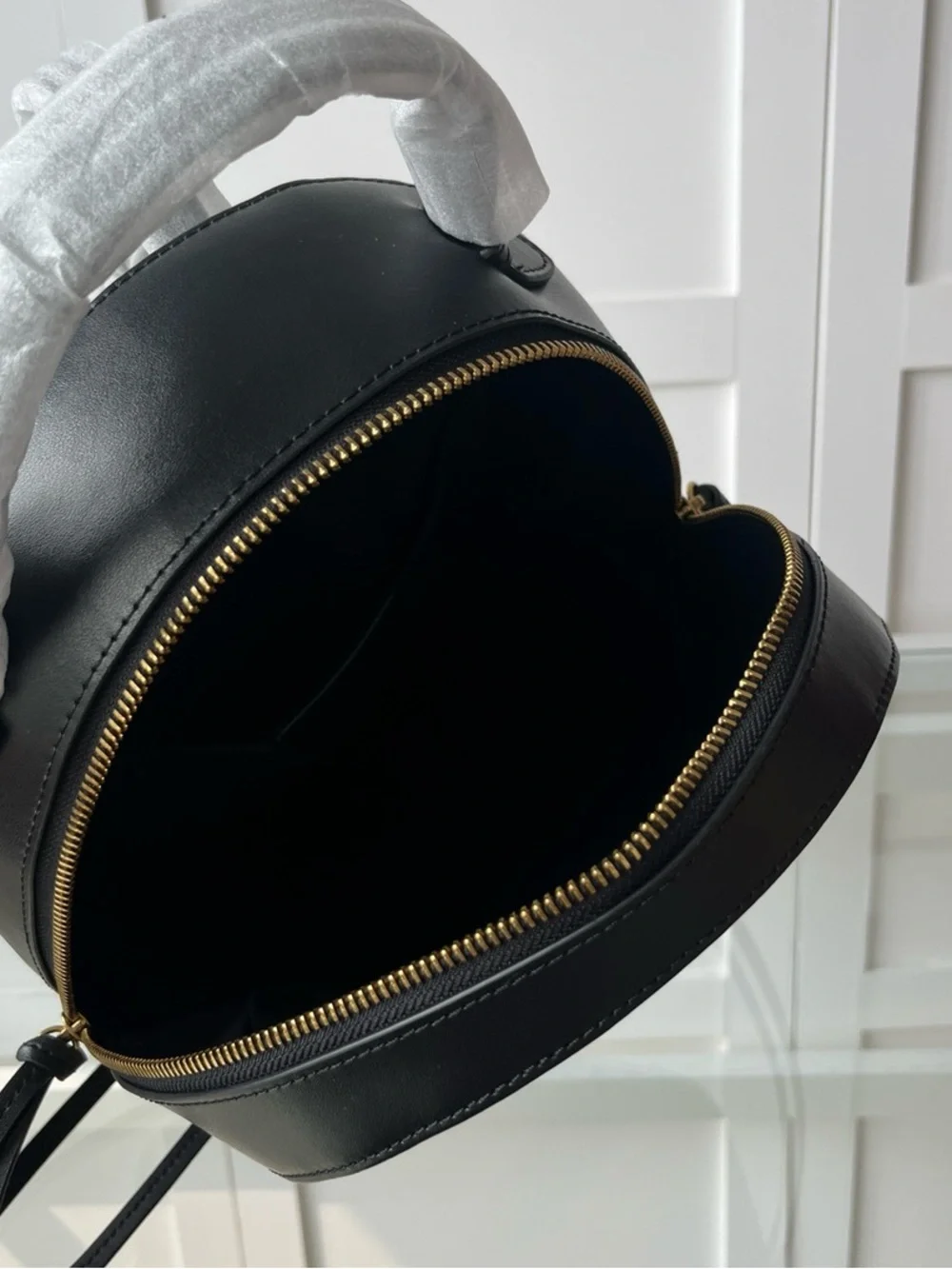 Pinko Black Quilted Backpack with Gold Bird Ring